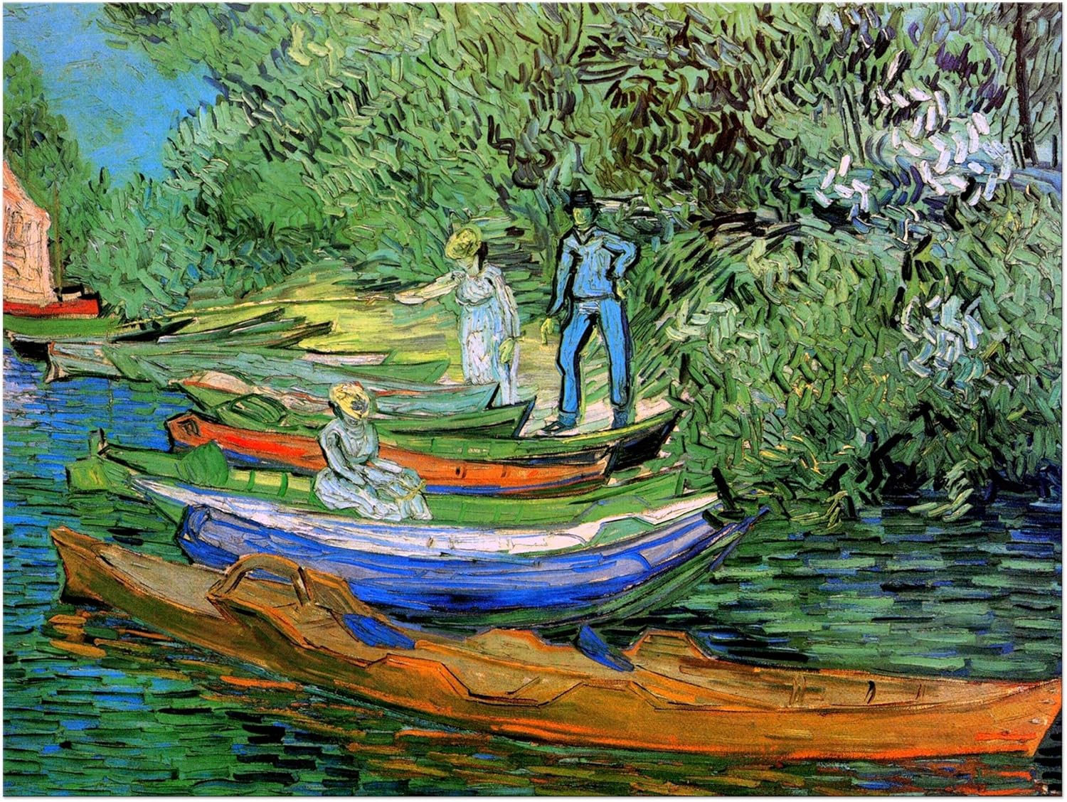 Poster - Vincent Van Gogh Boote am Ufer der Oise 40x30 cm ca. A3 - Alte
