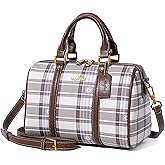 Angel Kiss Women Satchel Purses and Handbags Vegan Leather Boston Barrel Bag Top Handle Shoulder Purse with Crossbody Strap | Vegan Leather, Top Handle, Crossbody Strap