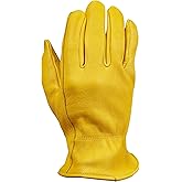 Saranac Medium Gold Hunter Deerskin Leather Gloves for Men