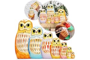 AEVVV Owl Nesting Dolls Set of 7 pcs - Owl Decor - Owl Figurines - Owl Gifts for Owl Lovers