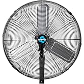 Tornado 24 Inch Pro Series High Velocity Oscillating Wall Mount Fan For Commercial, Industrial Use 3 Speed 7200 CFM 6.6 FT Co