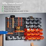 VonHaus 44 Piece Wall Mounted Pegboard Storage Set with Bins and Panels view 2