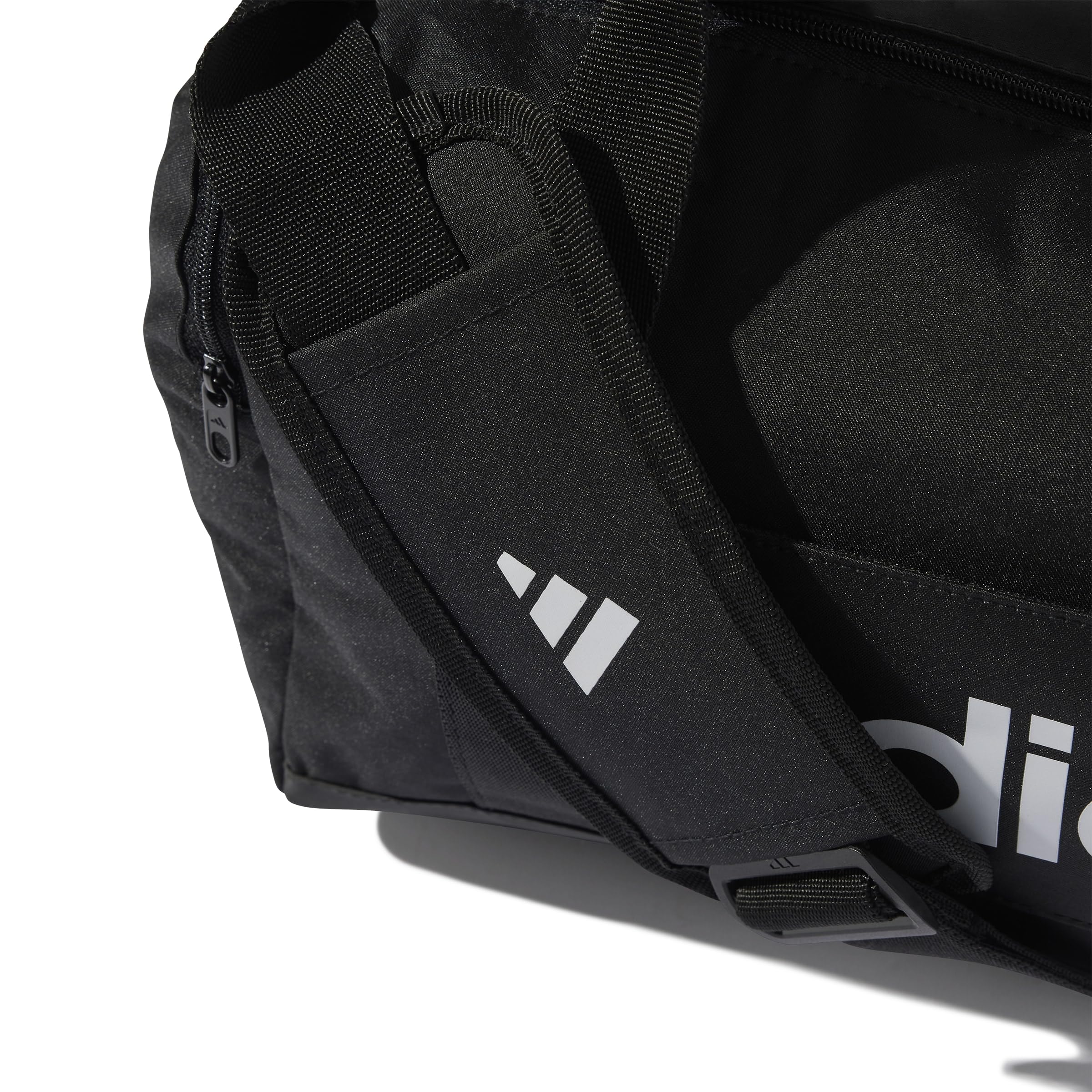 adidas Unisex Essentials Linear Duffel Bag Duffel Bag, Black/Black/White, XS 4