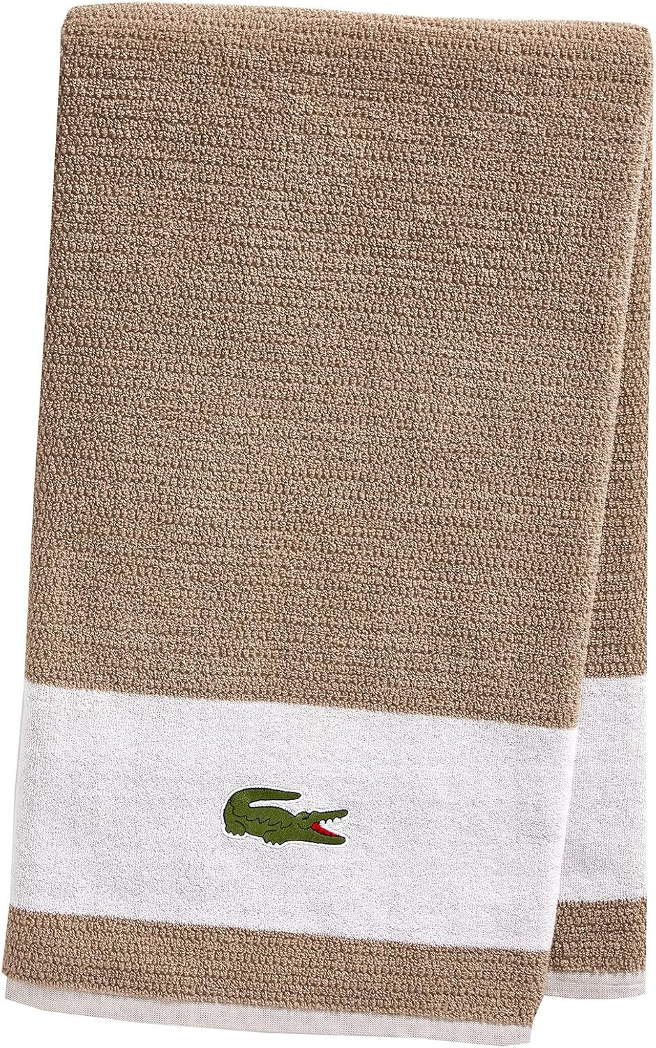 Lacoste Match Bath Towel, 100 Cotton, 600 GSM, 30"x52", Sand Amazon