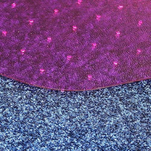 Floortex Pink Gaming Chair Floor Mat Durable 9-Sided Polycarbonate