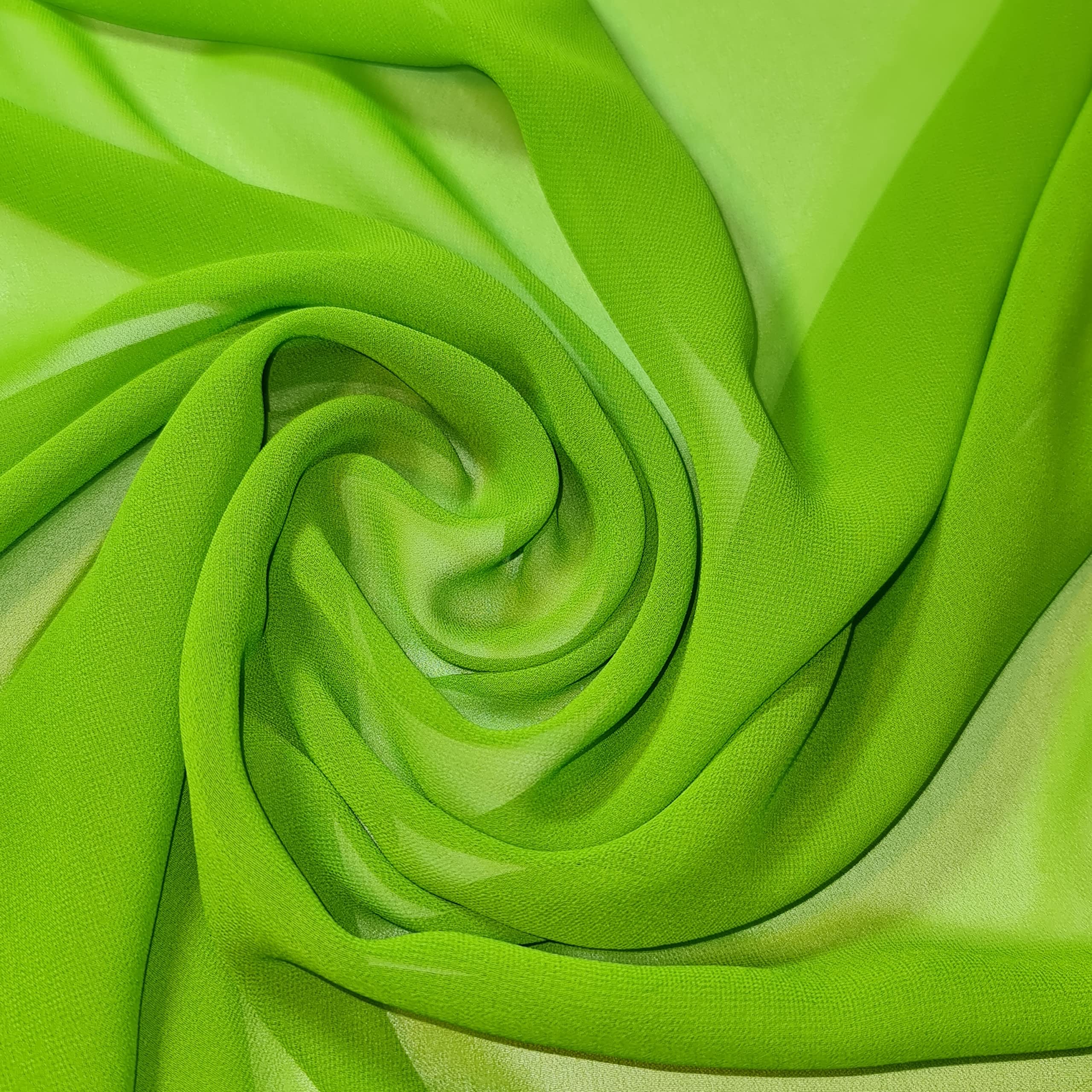 Chiffon Sheer Fabric Plain Soft Polyester Wedding Arch Dress Craft Material 44" (2 Meter, Lime Green (59))