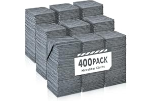 TEAWOO Gray Microfiber Cleaning Cloths Bulk Pack-400 Pack, Microfiber Towels Bulk, Towels for Cars, Cleaning Rags Gray (12x12 inches)