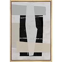 SIGNWIN Framed Canvas Print Wall Art Multitone Gray and Black Rectangle Composition Abstract Shapes Block Print Modern Art Alternative Dramatic for Living Room, Bedroom, Office - 16