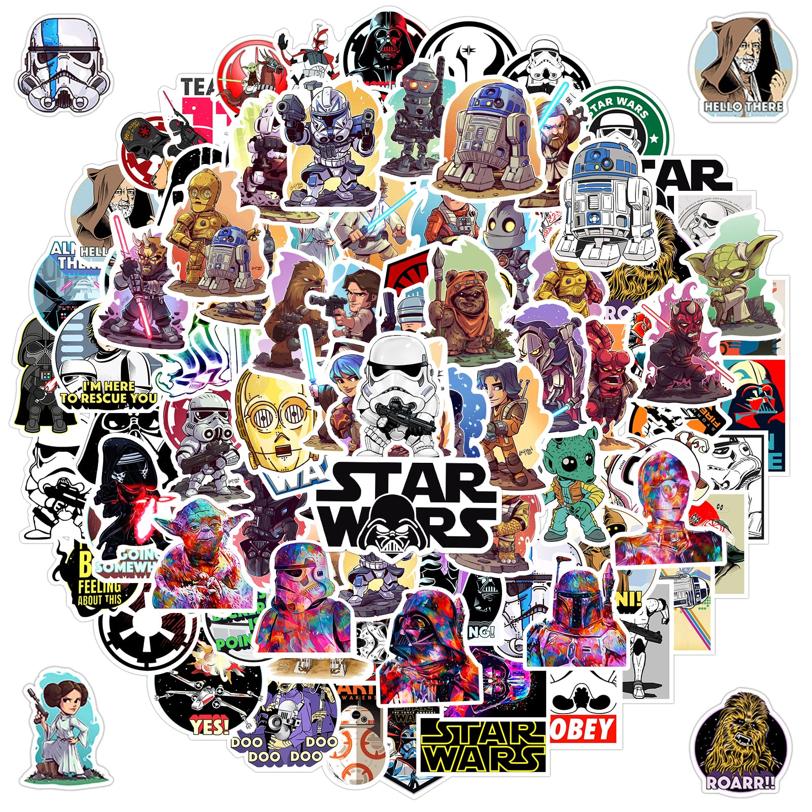 Photo 1 of 100pcs Star Wars Stickers for Adult, Cool Stickers for Teen Kids Girls, Vinyl Graffiti Decal for Laptop Water Bottle Bike Guitar Luggage Phone Computer Skateboard Helmet