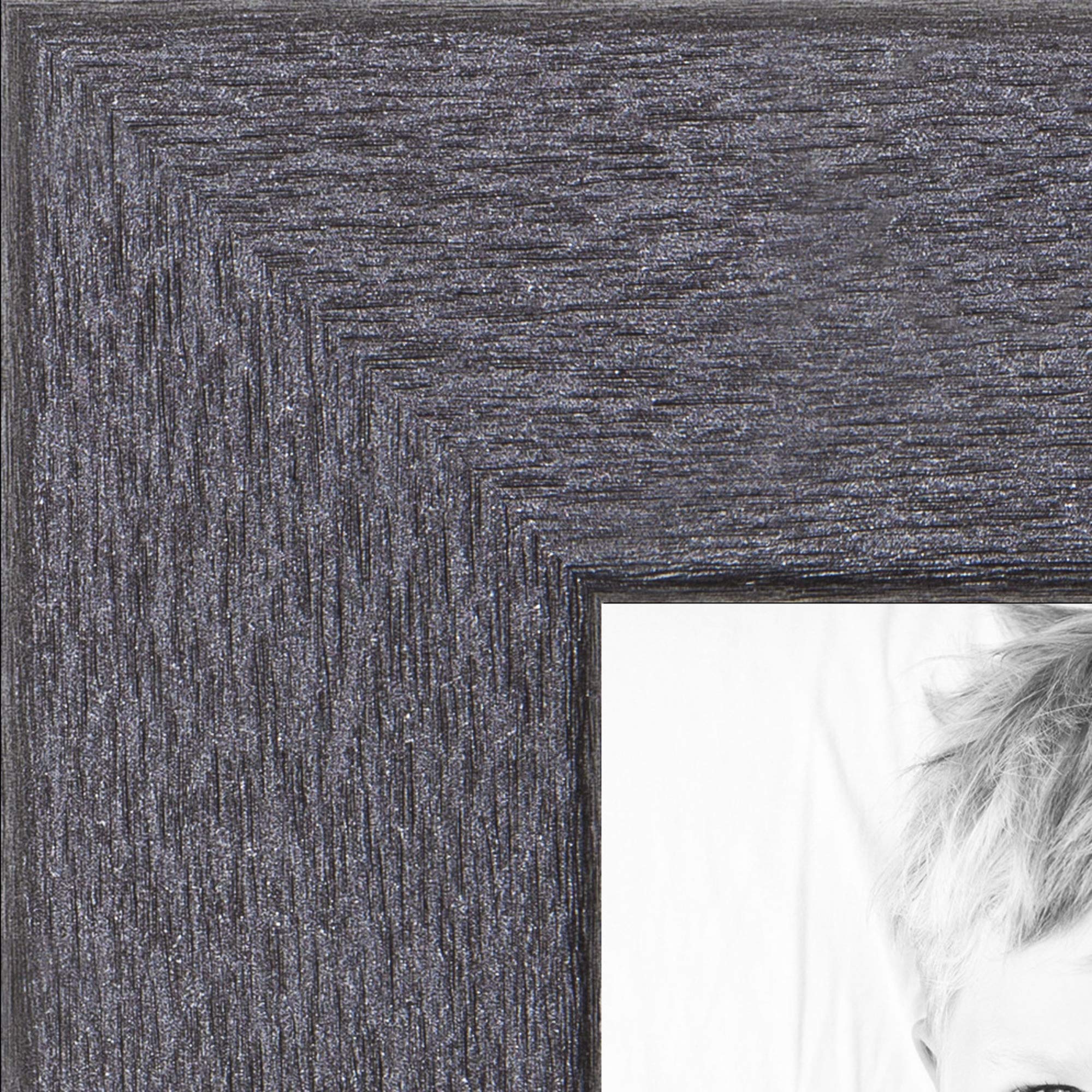 ArtToFrames 7x14 Inch Gray Picture Frame, This 1.25 Inch Custom MDF Poster Frame is Tungsten - Comes with Regular Glass and Corrugated Backing (2WOMBW26-443-7x14) Image