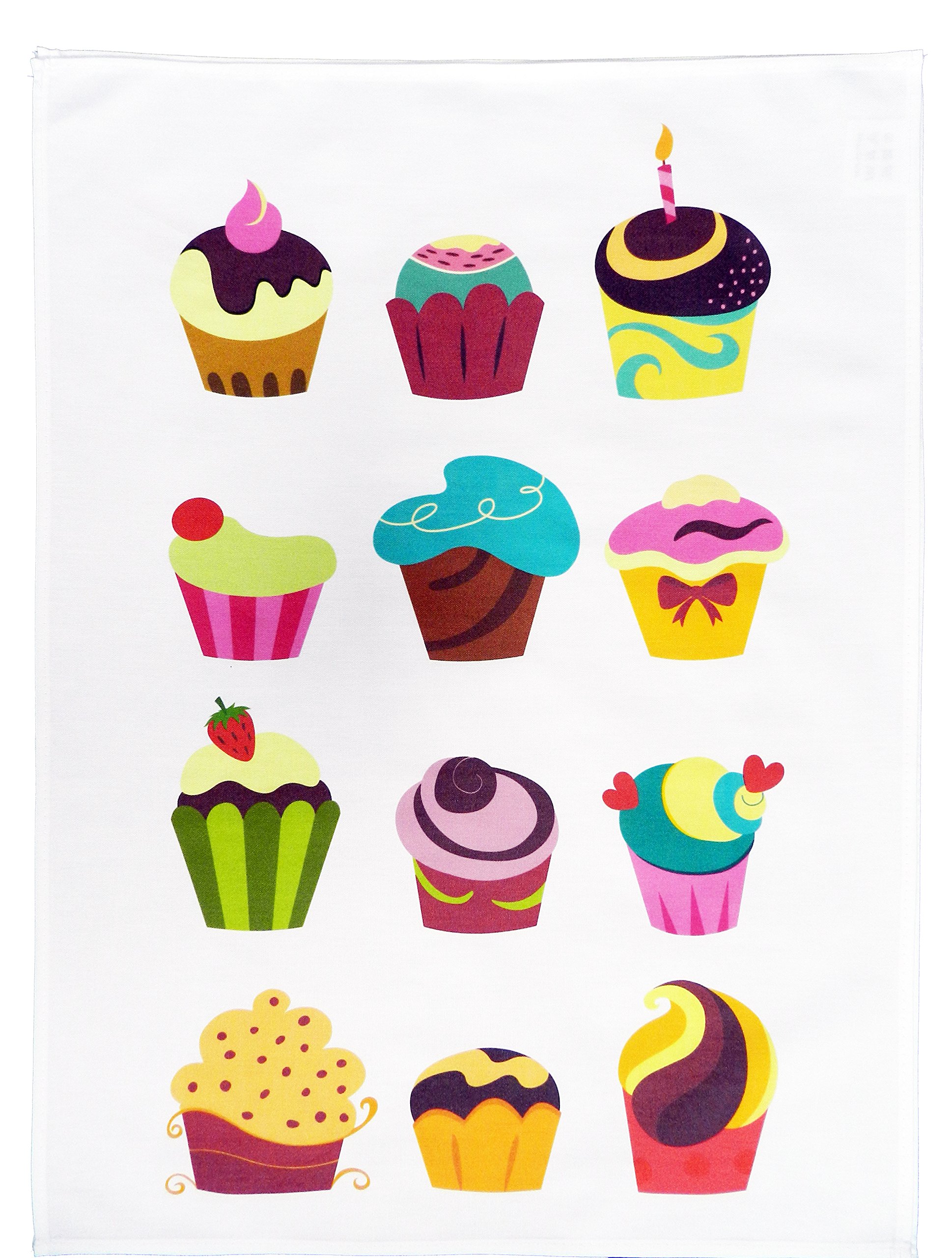 Half a Donkey The Cupcake Large Cotton Tea Towel