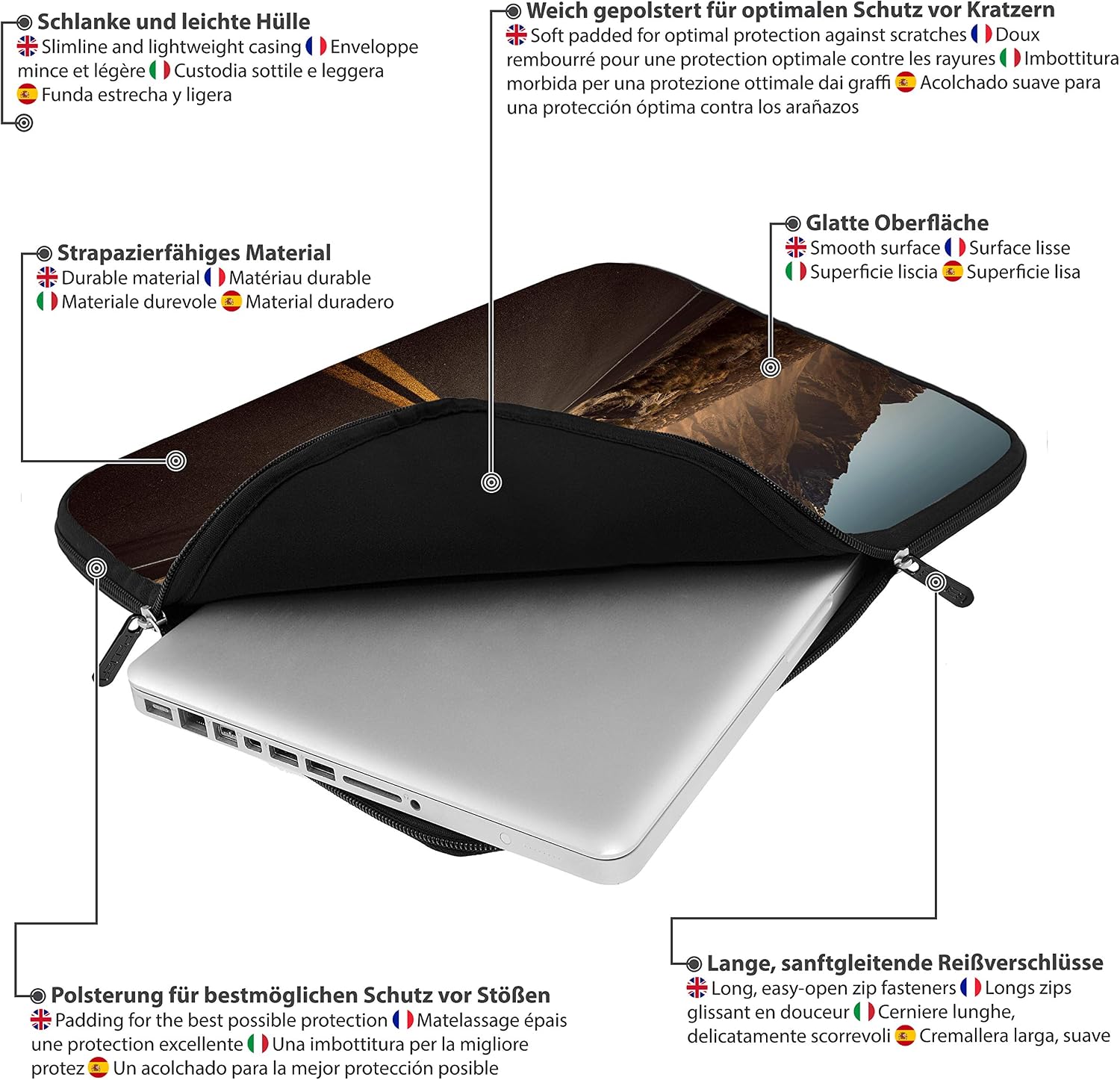 PEDEA Design Protective Laptop Bag up to 13.3 Inches (33.7 cm) Highway, 13,3 Zoll + Maus und Mauspad - Image 5