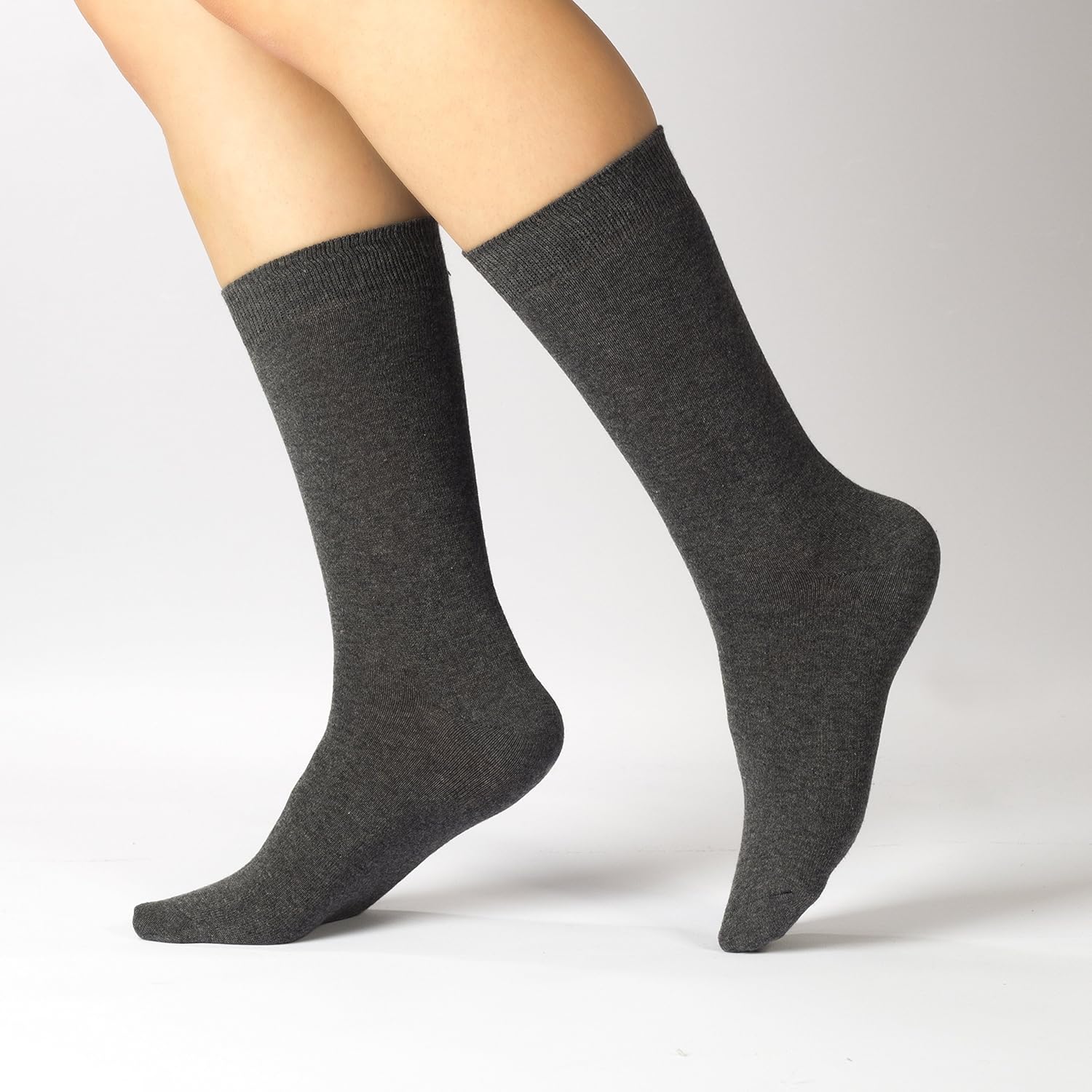 Casual Socks Hugh Ugoli Solid Color Womens Cotton Dress Socks Crew