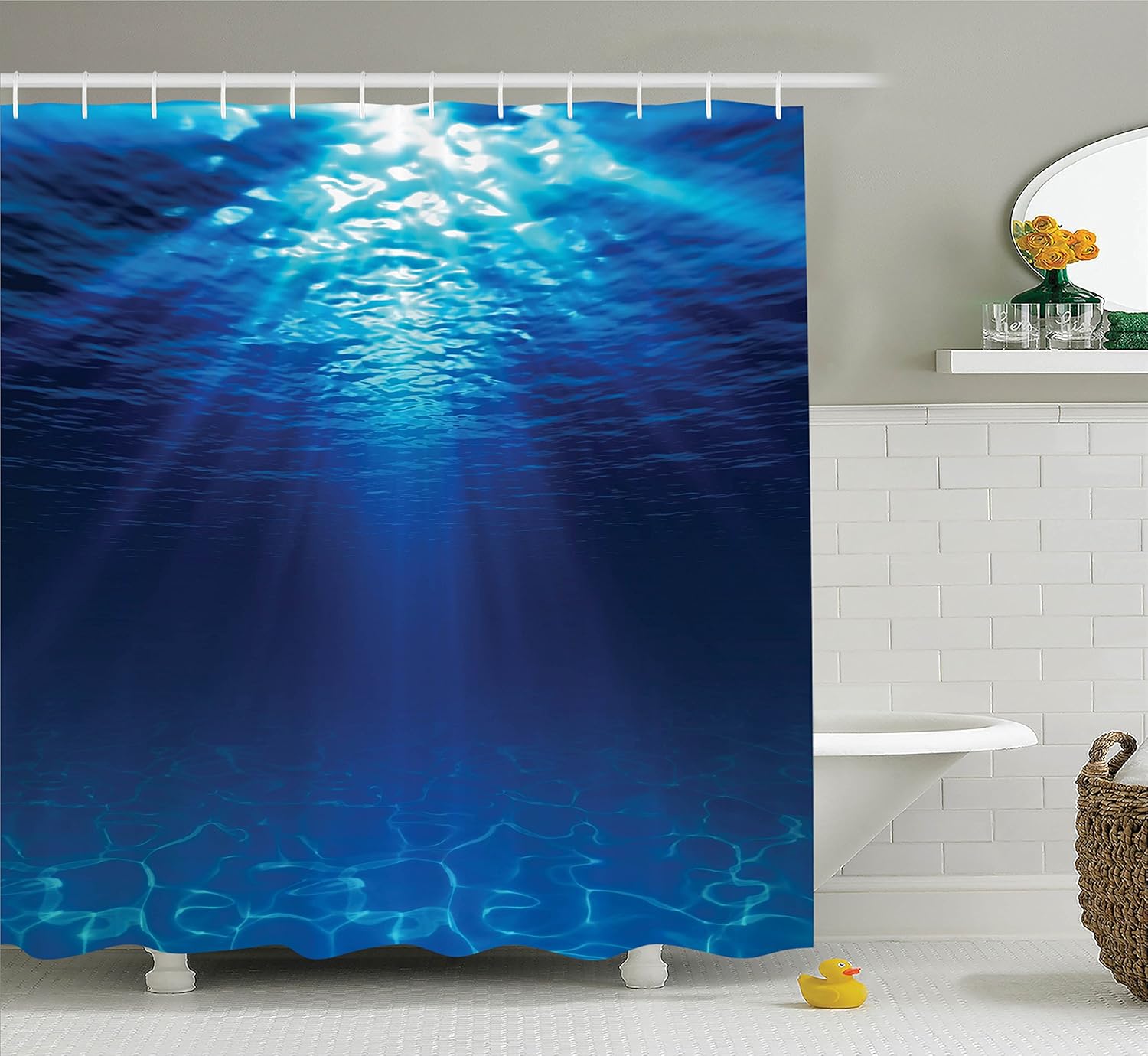 Shower Curtain Ocean Beach Underwater Nautical Nature Bathroom