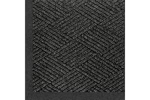 M+A Matting 2297 Waterhog Eco Premier Fashion PET Polyester Fiber Indoor/Outdoor Floor Mat, SBR Rubber Backing, 10' Length x 3' Width, 3/8" Thick, Black Smoke