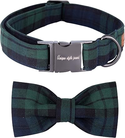 Unique style paws Dog Collar with Detachable Bow Tie Adjustable XXS-XL
