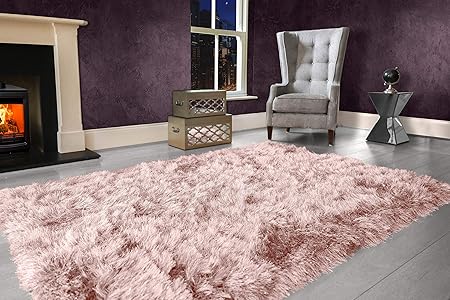 Modern Extra Large 9cm Thick Dense Pile Shaggy Rug With Sparkle Shimmer Strands For Rugs Living