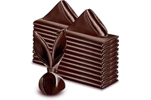 Vacvelt 50 Pack Decorative Elegant Satin Dinner Napkins, 17x17 Wedding Party Napkins in Chocolate Brown