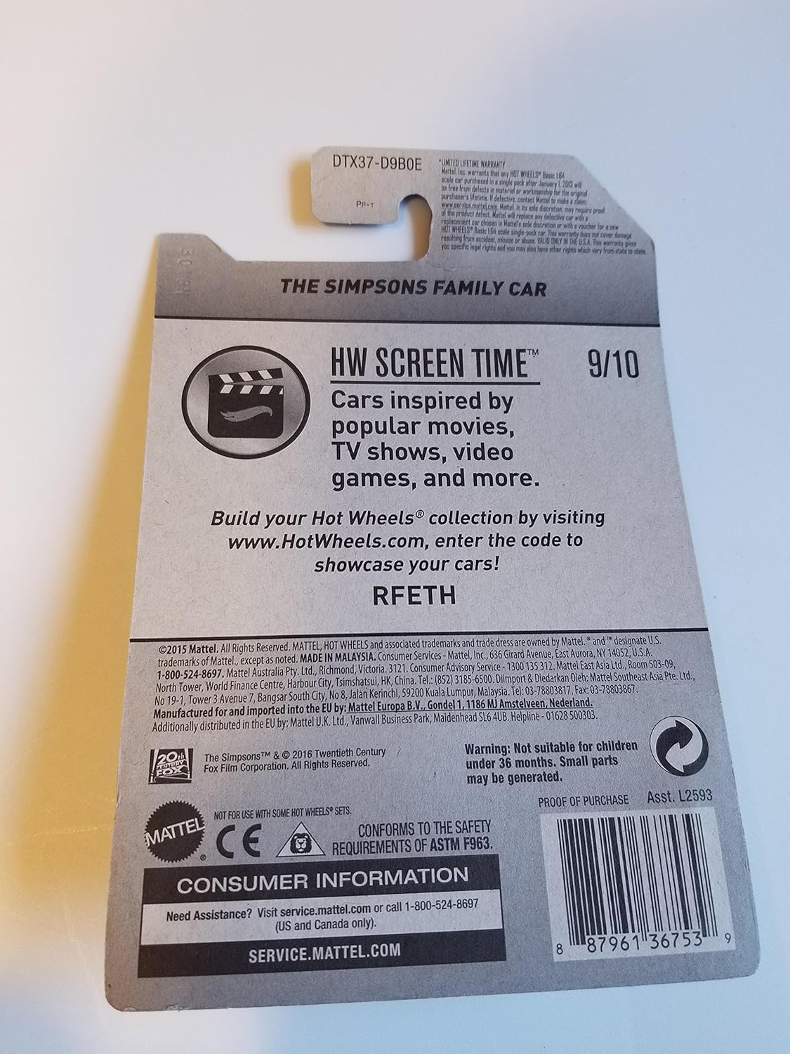 hot wheels simpsons family car 2017