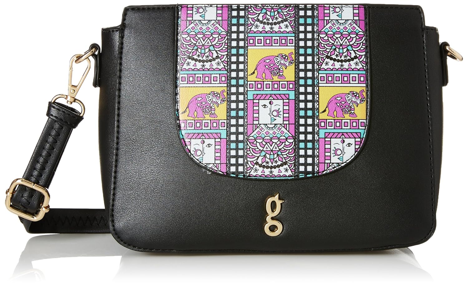 global desi fashion women's satchel (black) ()