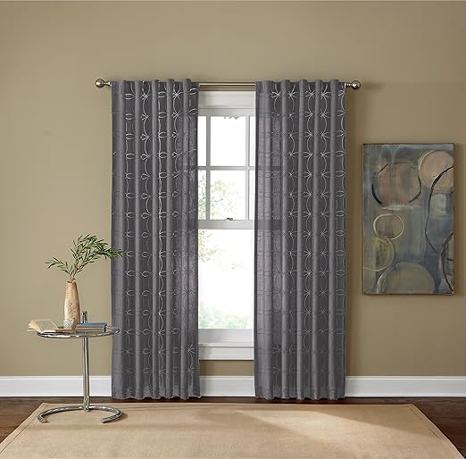 Amazon Com Cambria Stone Gray Embroidered Linen Blend 95 Rod