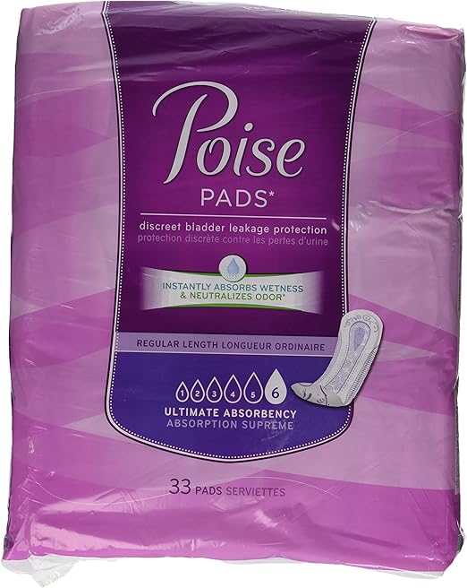 Poise Pads, Regular Length, Ultimate Absorbency 33 pads Health & Personal Care