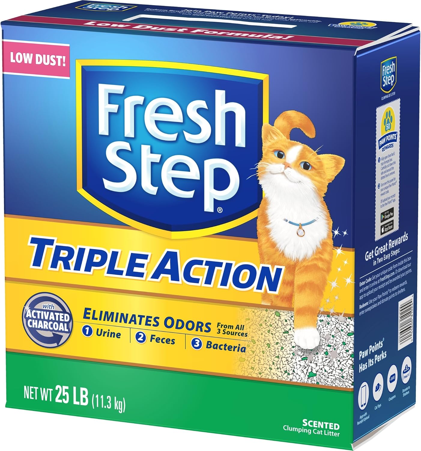 fresh step triple action scented clumping cat litter
