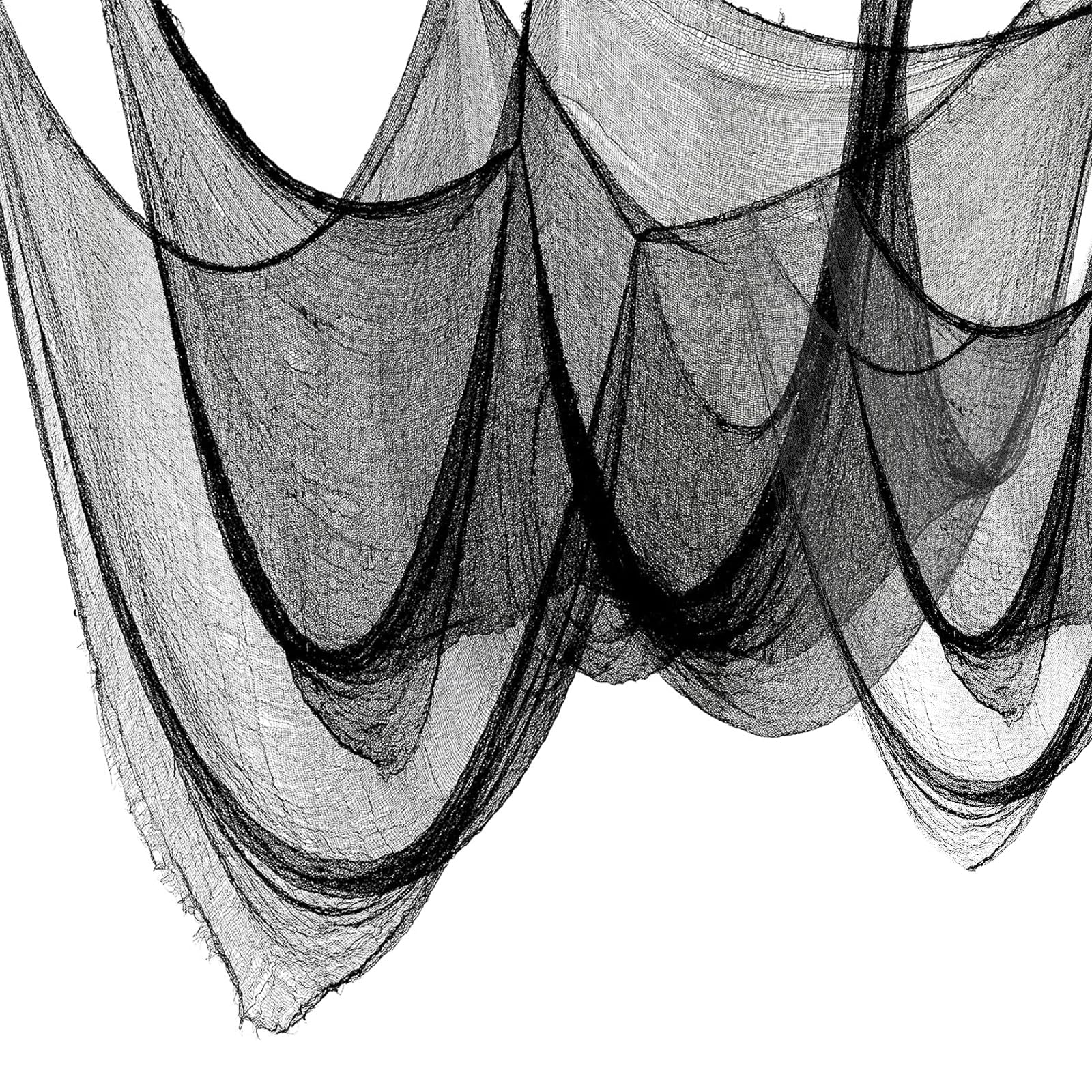 DXTXTJ 80 * 650cm Halloween Black Creepy Cloth, Reusable Creepy Fabric for Halloween Party Indoor Outdoor Decorations