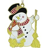 Beacon Design Jolly Snowman Ornament, 3.1-Inch, White