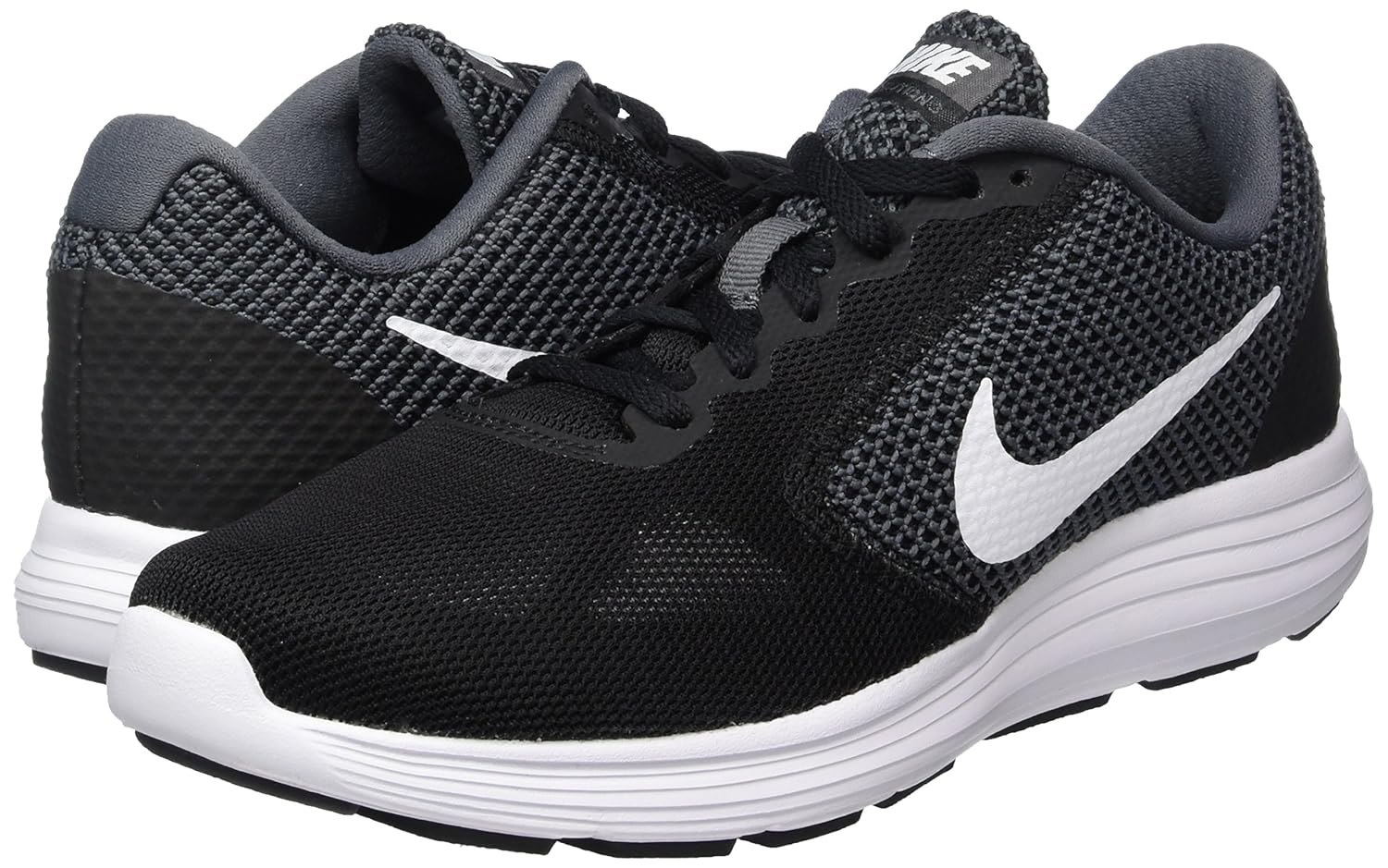 nike women's dark grey/white/black mesh running shoes -8.5 b(m) us