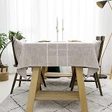 Home Brilliant Rectangular Table Cloth 132x260cm Striped Faux Linen view 6