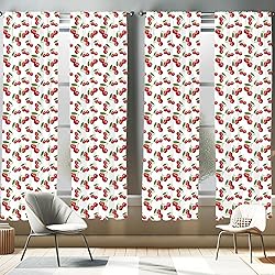 Ambesonne Fruit Window Curtains Pack of 2, Cherry