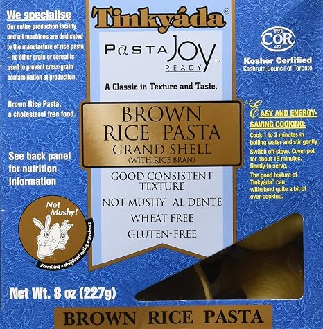 Tinkyada pasta joy ready brown Rice pasta Grand shell (621683920951)