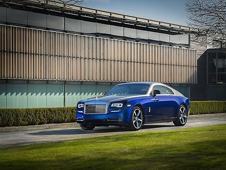 Amazon Com Rolls Royce Wraith Bespoke Collection 17 Car Print On 10 Mil Archival Satin Paper Blue Front Side Static View 18 X24 Posters Prints