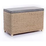 korb.outlet Rattan Wäschekorb Wäschetruhe 80 Sitz Sitzbank gepolstert