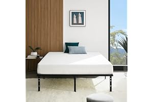 Amazon Basics Sturdy Heavy-Duty Non-Slip Platform Bed Frame Full Size Storage, Steel Slat Support, Noise Free, Easy Assembly, 14 Inch Black