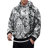 Herberton Men's Camo Hoodie Forest Print Midweight Soft Casual Hooded Pullover with Pocket (S-XXL)
