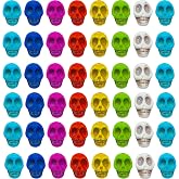 Mandala Crafts 12mm Small Goth Mixed Colors Skull Beads for Jewelry Making | Bulk 40 PCs, Howlite Carved Skeleton Heads, for Charms, Pendants, Necklaces, Bracelets, Earrings, Keychains, Halloween