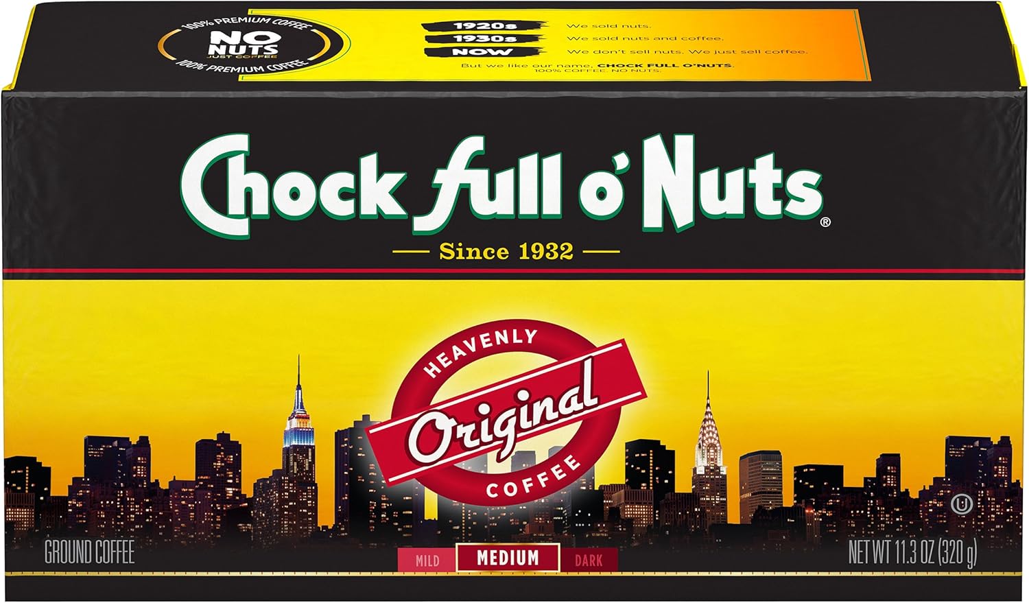 Chock full o'Nuts Coffee Original Blend Brick, 11.3 Ounce Amazon.ca