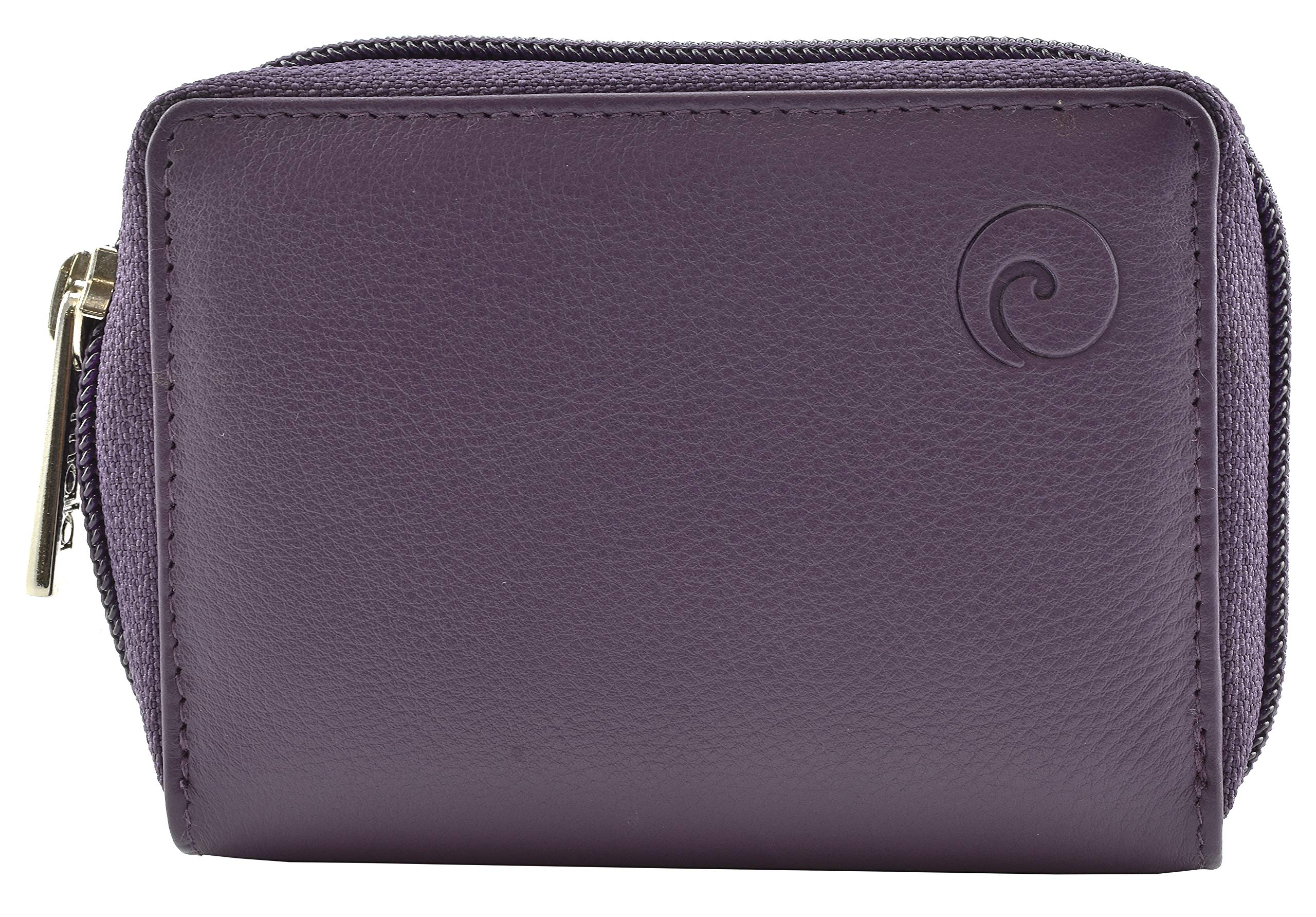 Mala Leather Origin Collection Leather Concertina Credit Card Holder with RFID Protection 552_5 Purple