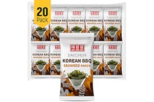 CHOI's 1 Korean BBQ Seaweed Snacks/ (20 Pack) / Product of Korea/Kimbap, Gimbap, Keto, Gluten Free, Full of Fiber, Vitamin, Mineral, High protein snack, Omega 3's.
