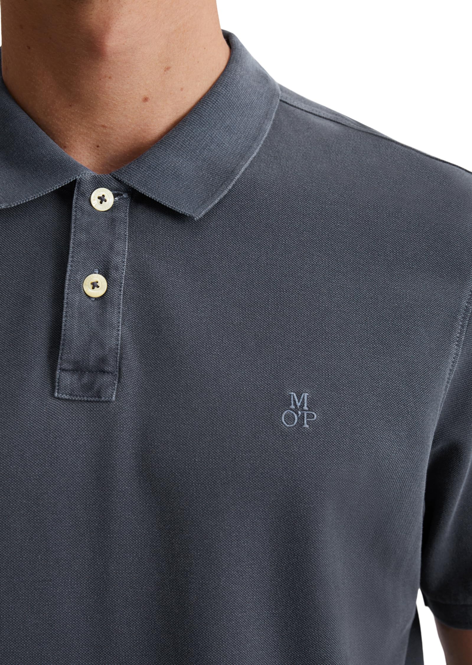Marc OߴPolo Herren Kurzarm-Poloshirt aus Bio-Baumwolle Regular Fit, Blau (Total Eclipse), L 2