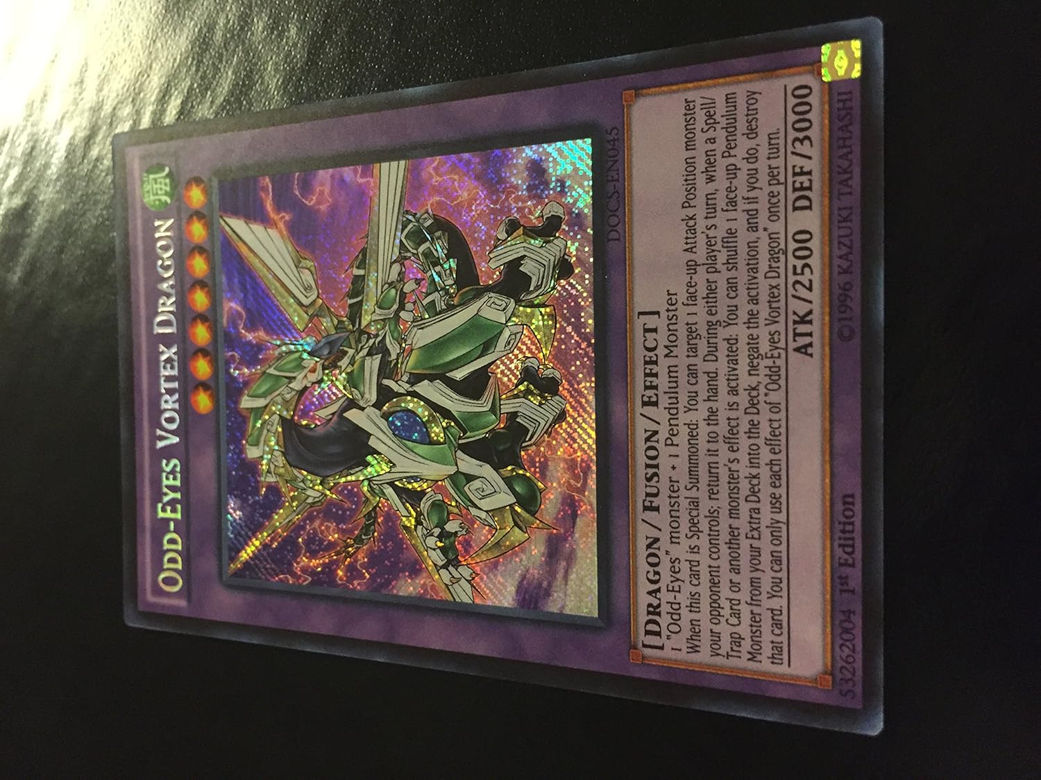 Amazon Com Yu Gi Oh Odd Eyes Vortex Dragon Docs En045 Dimension Of Chaos 1st Edition Secret Rare Toys Games