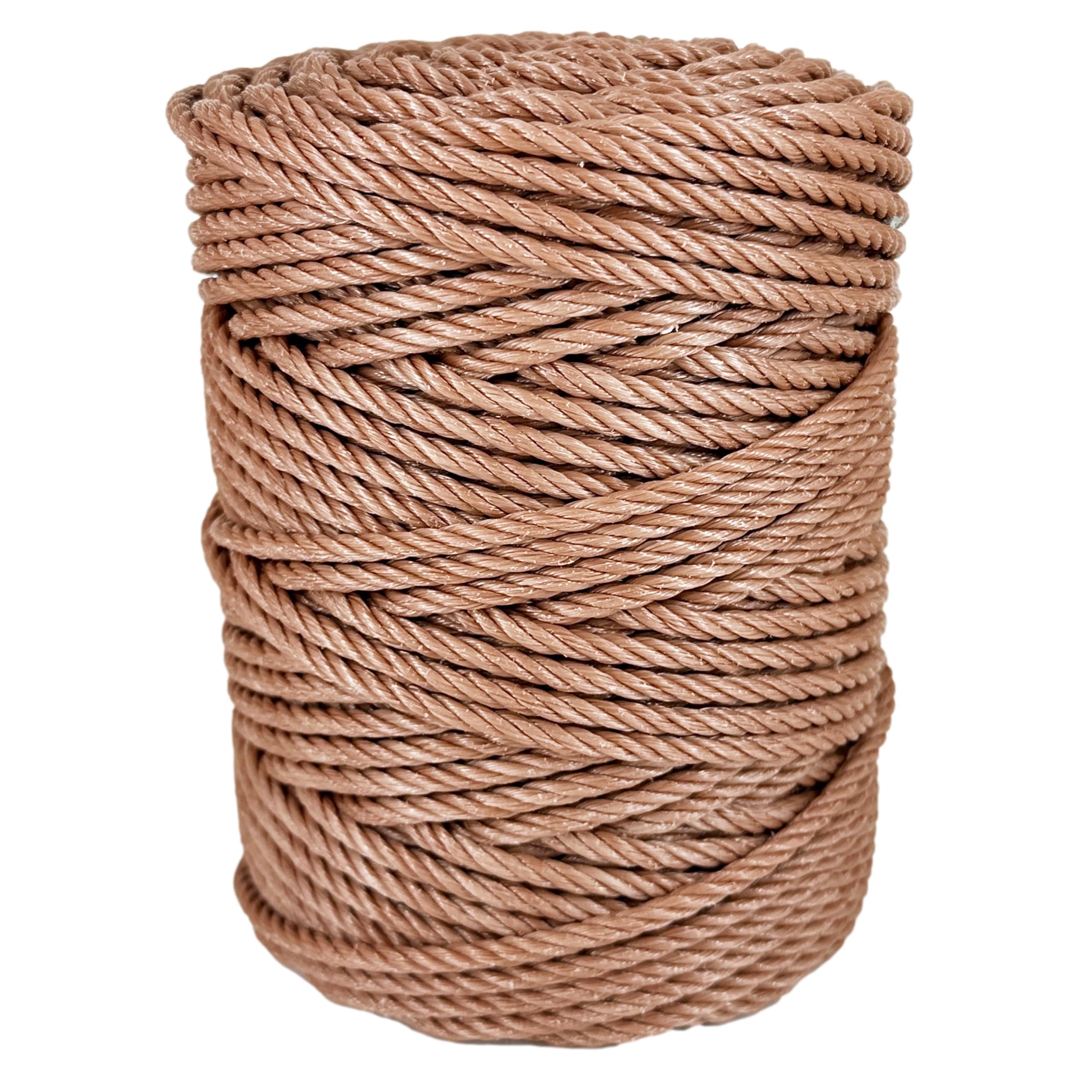 Clothe Washing Line Outside. Plastic Rope Cord. Campervan Essentials. For Camping, Nautical and DIY. Made in Spain. 5MM*100M. Brown