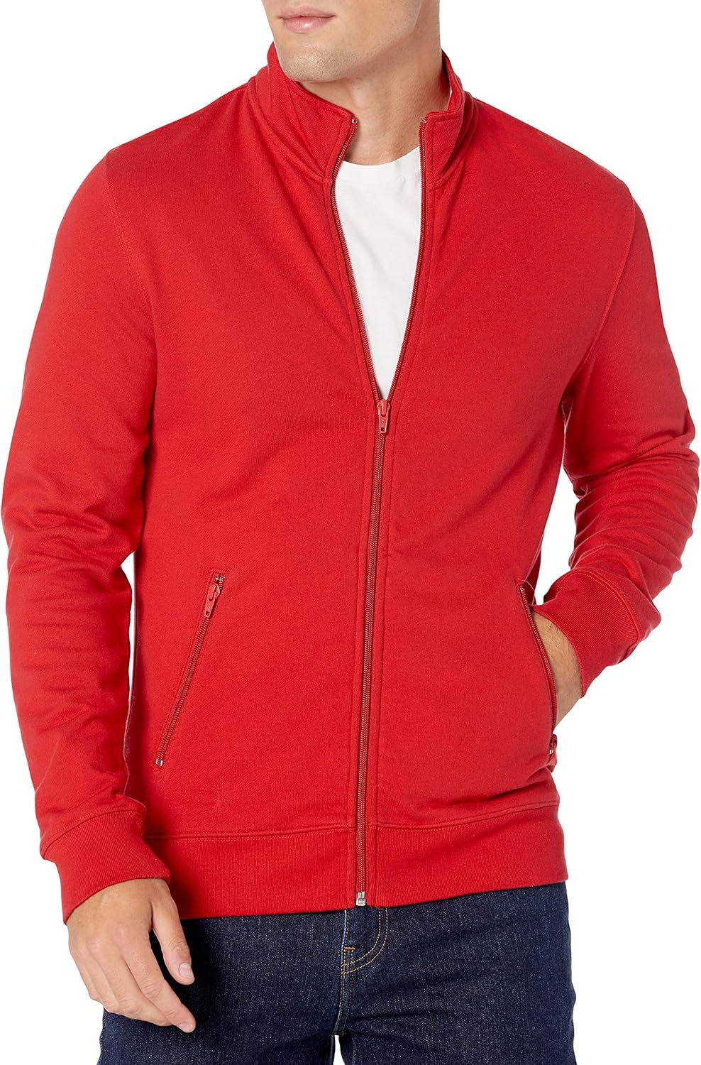  Brand - Goodthreads Men's Lightweight French Terry Track Jacket: Clothing