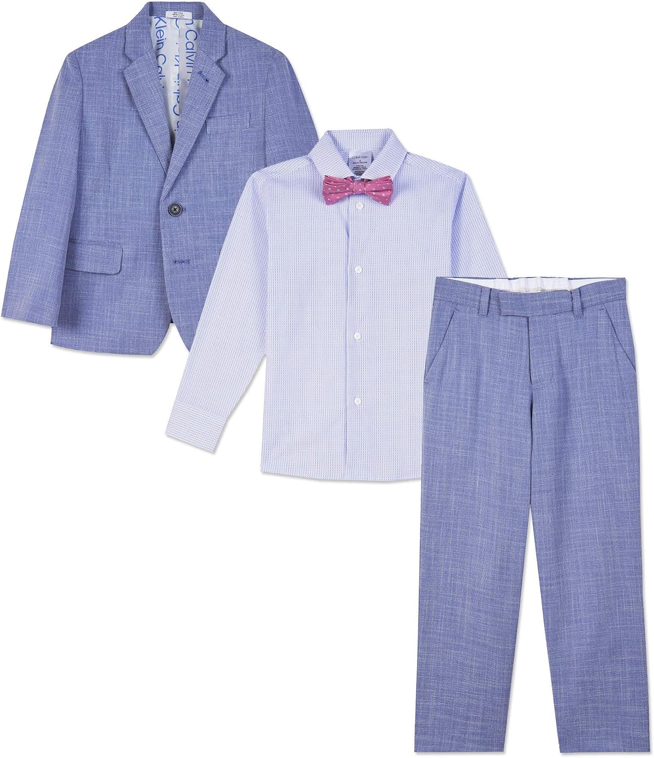 Calvin Klein Boys' 4-Piece Formal Suit Set: Clothing