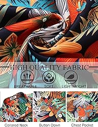 COOFANDY Mens Summer Shirt Button Up Short Sleeve