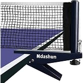 Ndashun Ping Pong Net with Clamp, Professional Table Tennis Net and Post Set, Adjustable Training Practice Mesh, Portable Grip Holder Clip Equipment, Accessories for Indoor Outdoor (Navy)
