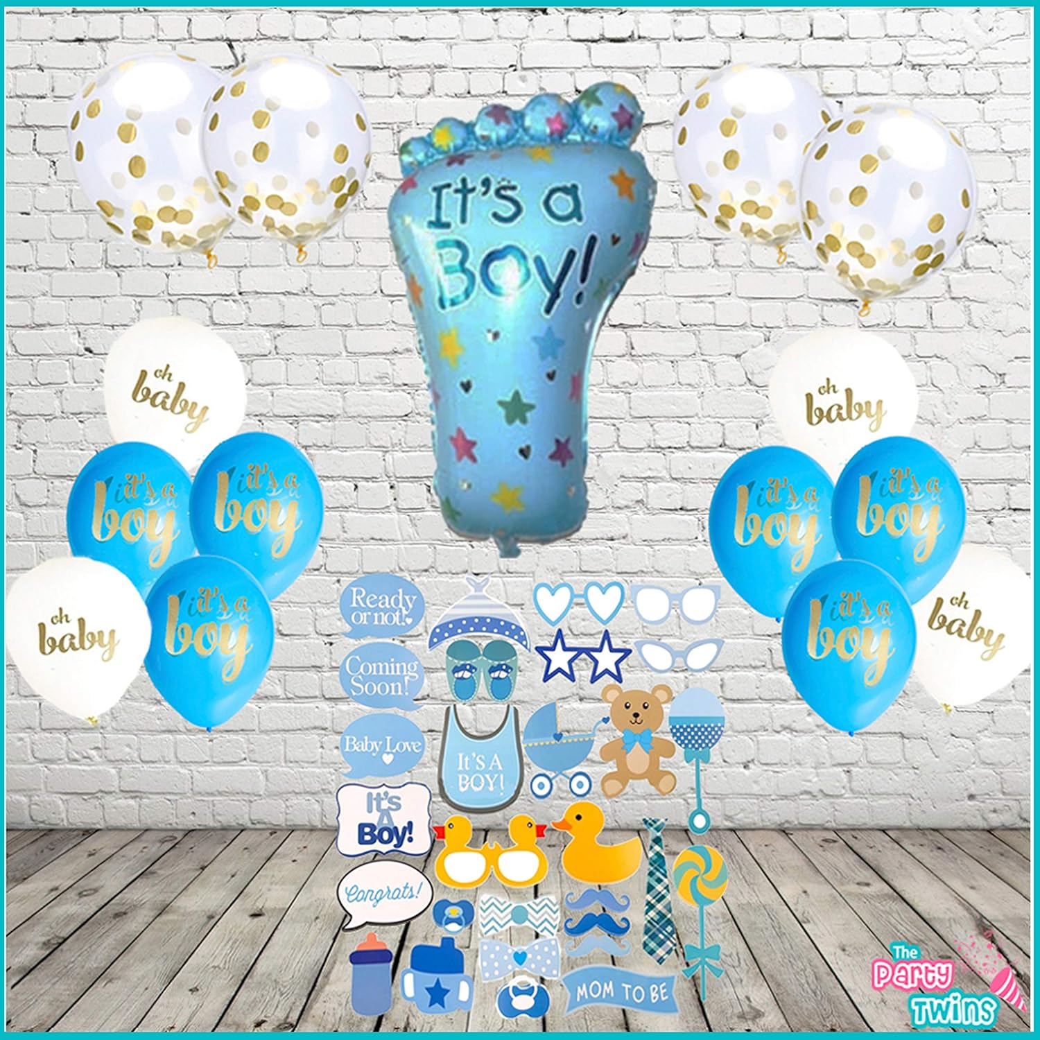Amazon Com Baby Shower Decorations For Boy Baby Shower Balloons