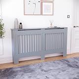Vida Designs Chelsea Radiator Cover Grey Large Vertical Slat H82xW152xD19cm